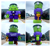 Personnages de dessins animés gonflables géants Aero 8m personnalisés Hulk Monster Horrible modèle de zombie gonflable