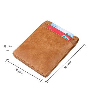 Portefeuille court en cuir de vache véritable, mode, RFID, pour hommes et femmes, porte-cartes, pince à billets - Product Image 3