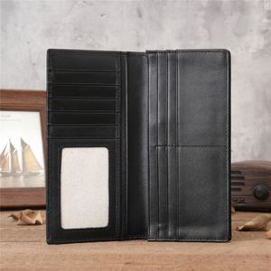 Portefeuille long de luxe pour garçons et hommes, en cuir véritable Crazy Horse, avec de longues fentes - Product Image 2