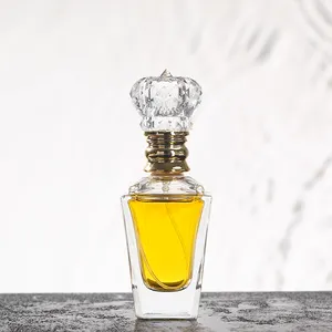 Cosmetische Unieke Vorm Clear 30 50 100Ml Geurolie Glazen Parfumflesje Met Kroon Spray Pomp Cap