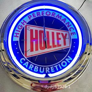 モダンな3Dデザイン15インチヴィンテージブルーネオンライトダイヤルアメリカのバーリビングルームペンドル用プラスチックウォールクロック - Product Image 2