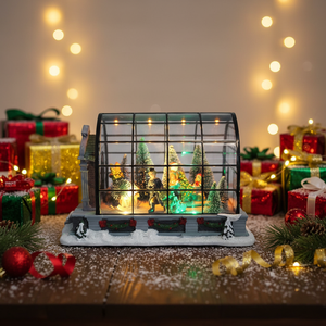 Decoración <span class=keywords><strong>Navideña</strong></span> <span class=keywords><strong>Popular</strong></span> para el Hogar, Colorida Casa de Pueblo <span class=keywords><strong>Navideña</strong></span> de Acrílico con Luces LED y <span class=keywords><strong>Música</strong></span> - Product Image 2