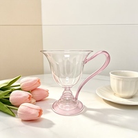 Tasse à dessert en verre transparent coloré style INS, mug de service domestique irisé ambre, vaisselle hautement esthétique