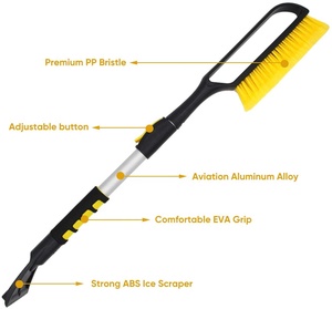 Outil professionnel pour <span class=keywords><strong>pare</strong></span>-<span class=keywords><strong>brise</strong></span>, <span class=keywords><strong>balai</strong></span> extensible avec grattoir renforcé pour un déneigement et un dégivrage complets - Product Image 4