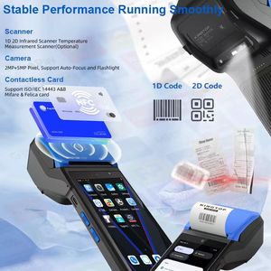 Android 12 Mini <span class=keywords><strong>Mobile</strong></span> POS Escáner de código de barras Handheld Android POS <span class=keywords><strong>PDA</strong></span> con impresora de papel térmico incorporada y NFC en stock - Product Image 3