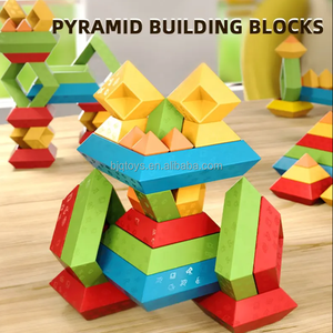 BJQ DIY juegos de bloques de construcción rompecabezas geométrico Arco Iris Torre pirámide apilamiento creativo Unisex juguete educativo para niños 5-7 años - Product Image 4