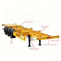 Semi-remorque porte-conteneurs squelette à trois essieux 20ft 40ft avec verrous à torsion pour le transport portuaire et en Afrique