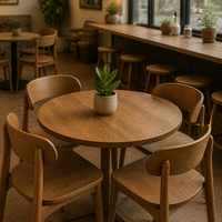 Solution clé en main pour café commercial, design intérieur 3D personnalisé, style minimaliste moderne, bois écologique, robuste, bar à café