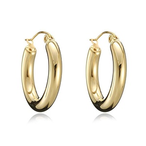 Factory Wholesale Hoop Earring Women Jewelry <b>Gold</b> Plated Stainless Steel Earrings - Product Image 1