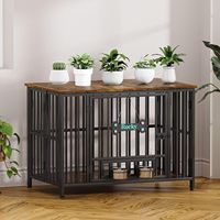 Cage pour chien d'intérieur en bois et métal respirant pour chiens de petite et moyenne taille