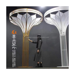 270cm 높이 대형 맞춤형 크기 웨딩 무대 배경 라운드 금속 기둥 배경 스탠드 결혼식 - Product Image 1
