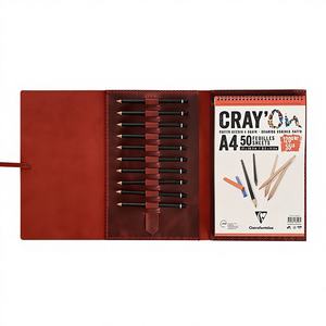 Organisateur de bureau en cuir, anti-odeur, protection robuste, étui pour carnet A5 rechargeable, pochette pour carnet, étui de protection, LNBC-0123 - Product Image 1