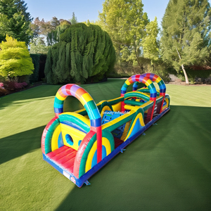 Juego al aire libre de alta calidad trampolín inflable jungla carrera de obstáculos inflable hinchable para la venta - Product Image 1
