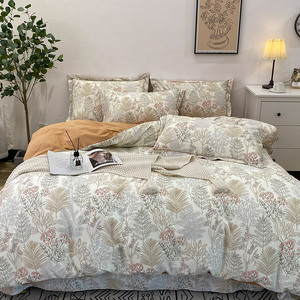 <span class=keywords><strong>Precio</strong></span> al por mayor de cama king size Queen, funda de almohada con estampado de Flora, funda nórdica y sábana plana, <span class=keywords><strong>4</strong></span> Uds. Por juego de cama - Product Image 3