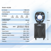 Ventilateur brumisateur d'eau de 22 pouces, 11800 m³/h, portée de brumisation de 50 pieds pour le refroidissement des espaces intérieurs et extérieurs