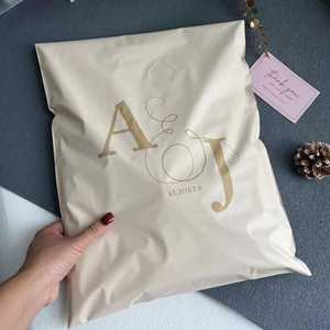 Sacs biodégradables à 100 %, couleur rose personnalisée, pochettes d'expédition en polyéthylène, sacs avec votre logo, design pour l'emballage de vêtements - Product Image 3