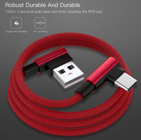 Cable de Carga y Datos USB Tipo C Trenzado de Carga Rápida de 0.2M 1M 1.5M 1.8M 2M 3M con Logotipo Personalizado y Conector de 90 Grados