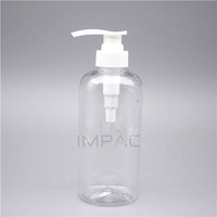 Flacon pompe en plastique PET transparent de grande taille pour shampoing, distributeur de savon liquide vide pour soins personnels et cosmétiques
