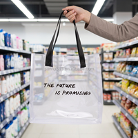 Sac à main de plage en Pvc Transparent avec étiquette privée, fourre-tout de Shopping en plastique Transparent pour femmes