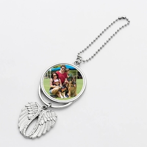 Sublimación de calor, llavero plateado para coche, adornos, forma de ala de Ángel, colgante de impresión de transferencia térmica en blanco, joyería - Product Image 5