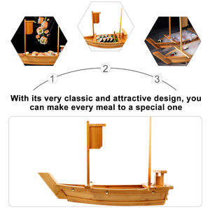 Estick japonais écologique grand plateau de service détachable bateau à <span class=keywords><strong>sushi</strong></span> pour la vente de restaurant différentes tailles sans pin - Product Image 4