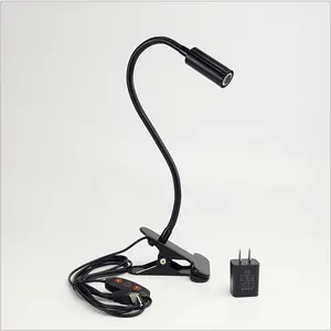 可调光 5V USB LED 夹灯灵活管现货灯为书桌柜/床读 1W 笔记本电脑便携式光源