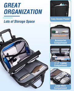 Biểu Tượng Tùy Chỉnh Không Thấm Nước Lớn Qua Đêm Du Lịch Mang Theo Trên Xe Đẩy Túi Vali Mens Bisuness Cán Vali Máy Tính Xách Tay Xe Đẩy Túi - Product Image 2