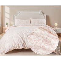 Low MOQ personnalisé fleur imprimée housse de couette ensemble de draps de lit de literie en coton doux