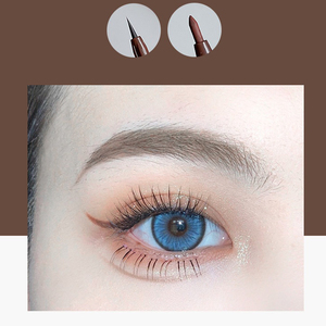 Delineador <span class=keywords><strong>de</strong></span> <span class=keywords><strong>Ojos</strong></span> Líquido en Gel Activado por Agua <span class=keywords><strong>de</strong></span> Doble Punta Efecto Camaleón Coreano, Ultrafino, Negro con Brillo, Resistente al Agua, con Pincel Estampador - Product Image 3