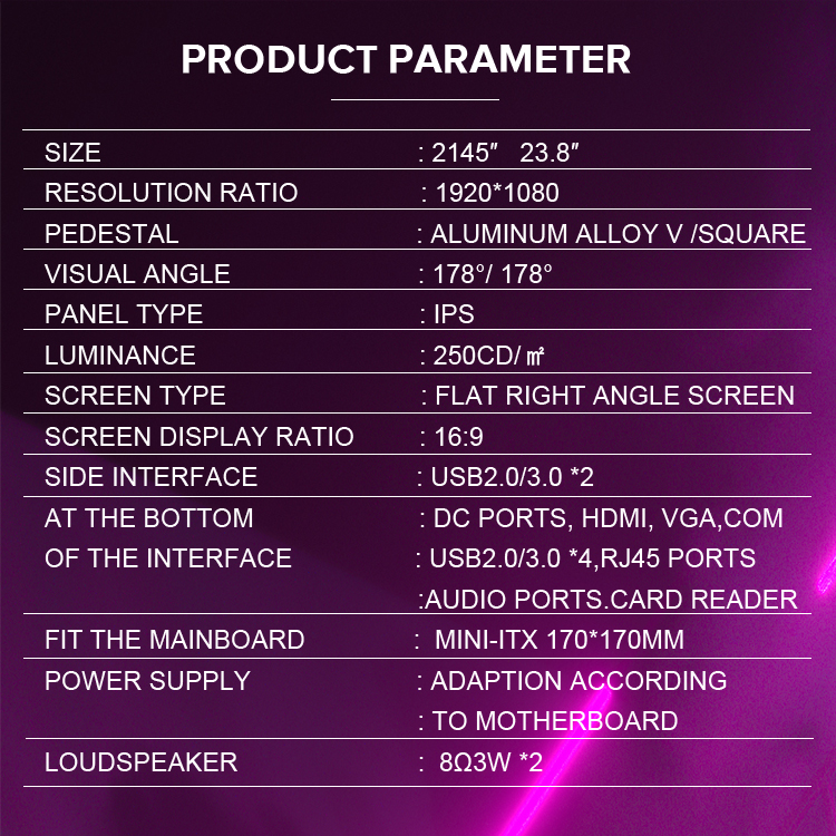 23.8inch Core I3 I5 I7 AIO Business Gamer Desktop Mo<i></i>noblock Gaming Computer All in One PC