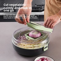 RTS 14-in-1 multifunctionele handmatige keukenhulp, snijder, fruit- en groentesnijder, en afwatering.