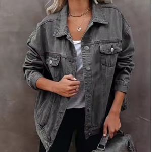 High Quality Women Clothing <b>Custom</b> <b>Denim</b> <b>Jackets</b> Autumn Winter <b>Jackets</b> Washed Vintage <b>Denim</b> <b>Jackets</b> Women - Product Image 3
