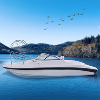 Bateau de pêche en fibre de verre à coque rapide et abordable de 550 cm, yacht de luxe sans moteur à propulsion arrière