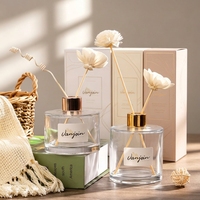 Bouteilles de diffuseur de parfum vides de 140 ml, 235 ml, 330 ml, marque privée, flacon en verre élégant pour diffuseur à bâtonnets avec boîte cadeau pour l'emballage