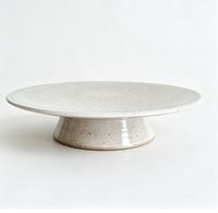 Plateau à gâteau blanc moucheté, support à gâteau fait main, plateau de service à dessert multifonctionnel pour la décoration de la maison