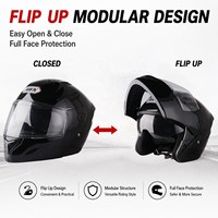 Casco de Motocicleta Integral Abatible con Certificación DOT, Casco Modular con Doble Visera para Adultos