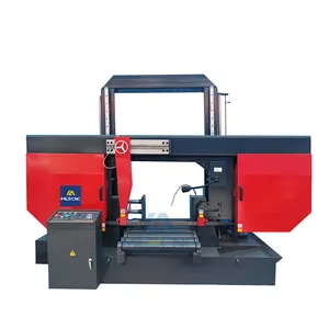 Tam otomatik plc metal kesme şerit testere makinesi ghS4250 cnc gönye şerit testere