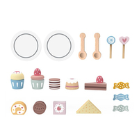 Itchen-juego de cocina de postre de caramelo, torre de juguete de macarrón de la tarde, mesa de aperitivos de doble capa, simulación de Pastel de galletas