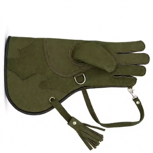 REHEXIMPEX Gants de Falconerie Premium en Cuir Véritable Vert Double Couche, Gants de Protection pour Manipulation des Oiseaux Modèle RI-FG-689 - Product Image 1