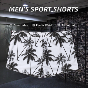Shorts de sport pour hommes, taille mi-haute, anti-plis, respirants, élastiques, en Spandex/Polyester, pour le basketball et l'entraînement - Product Image 2