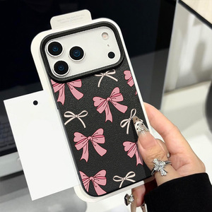 Divertente Cover per Cellulare in TPU con Stampa Fiocco Rosa e <span class=keywords><strong>Bianco</strong></span> e Motivo in Pelle per iPhone X Xr Xs 11 <span class=keywords><strong>12</strong></span> 13 14 15 16 17 18 Pro Max - Product Image 2