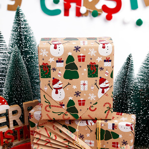 Wholesale 80g Double-Sided Kraft Print <b>Christmas</b> Custom 43cm X 10m <b>Roll</b> <b>Wrapping</b> <b>Paper</b> for Packaging - Product Image 6