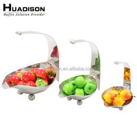 Fournitures de traiteur Huadison, plateau à fruits pour fête d'anniversaire, plateau à fruits pour mariage, stand à desserts, plateau à fruits en argent martelé