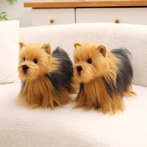 Juguete de Peluche Realista de Perro <span class=keywords><strong>Beagle</strong></span> <span class=keywords><strong>Yorkshire</strong></span>, Muñeco de Peluche de Simulación Realista, Relleno de Algodón PP Súper Suave - Product Image 3