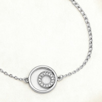 KAAN JEWELRY Einfaches Kreis-Armband aus 925 Silber mit Rhodium-Beschichtung und Zirkonia - Trendiges Geschenk für Partys, Frauen, Tägliches Tragen