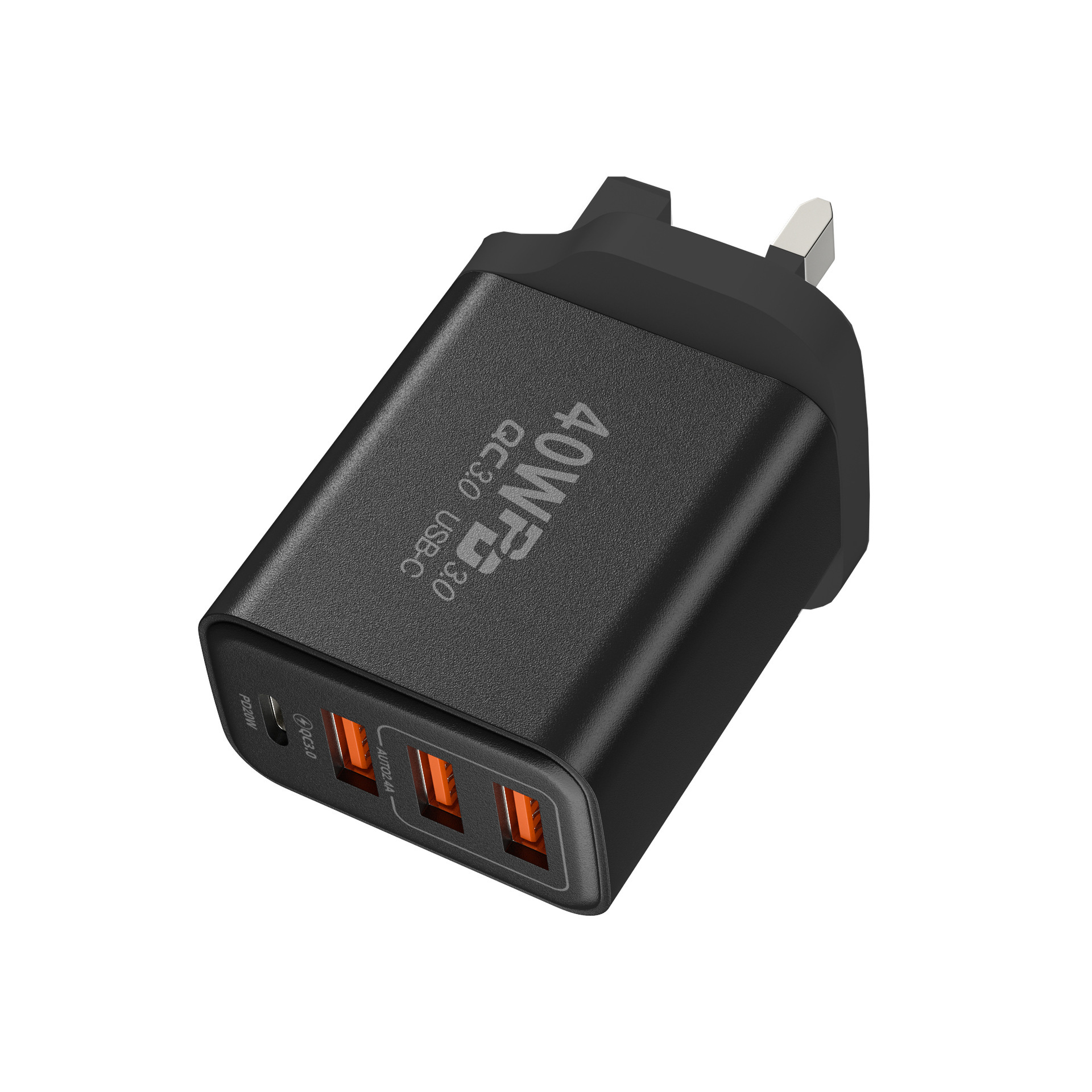 Enchufe negro del Reino Unido