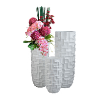 Vases de 150 cm de haut pour hôtel, jardinières géantes en fibre de verre, vase cylindrique blanc pour sol, décoration Maison