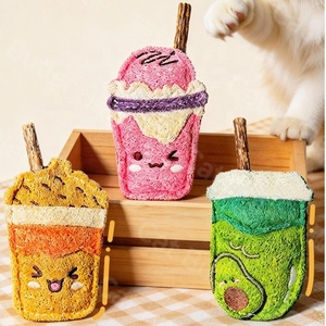 Jouet à mâcher écologique en forme de tasse de thé au <span class=keywords><strong>lait</strong></span> de style dessin animé, en loofah naturel, pour le nettoyage des dents et l'élimination du tartre chez les chats et les chiens - Product Image 2