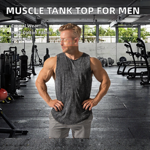 เสื้อกล้ามผู้ชายคุณภาพสูง ผ้าฝ้าย 100% แบบลำลอง กระดุมหน้า เหมาะสำหรับออกกำลังกาย แห้งเร็ว ระบายอากาศได้ดี - Product Image 2