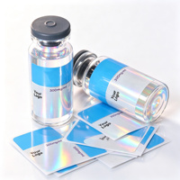 Étiquettes holographiques arc-en-ciel pour flacons - Autocollants adhésifs pour échantillons de peptides pour flacons en verre de 3 ml, 5 ml, 10 ml